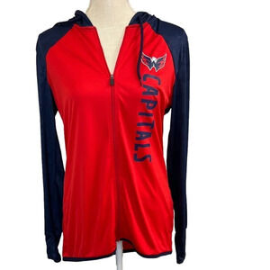 Women's Fanatics Washington Capitals NHL Full Zip Dry Fit Hoodie. Size M